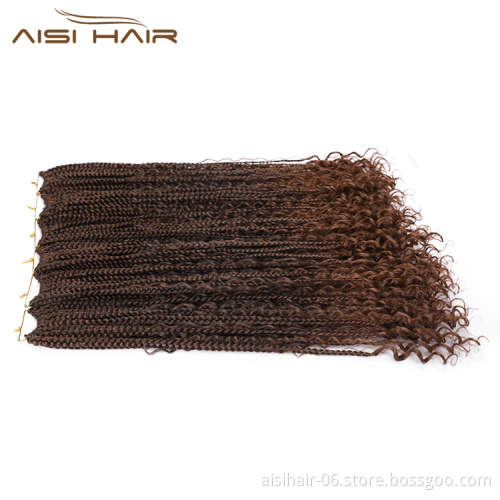 Aisi Hair Goddess Faux Locs Crochet Braids Hair Extensions Synthetic Brown Color Faux Locs Braids Hairpieces For Black Women